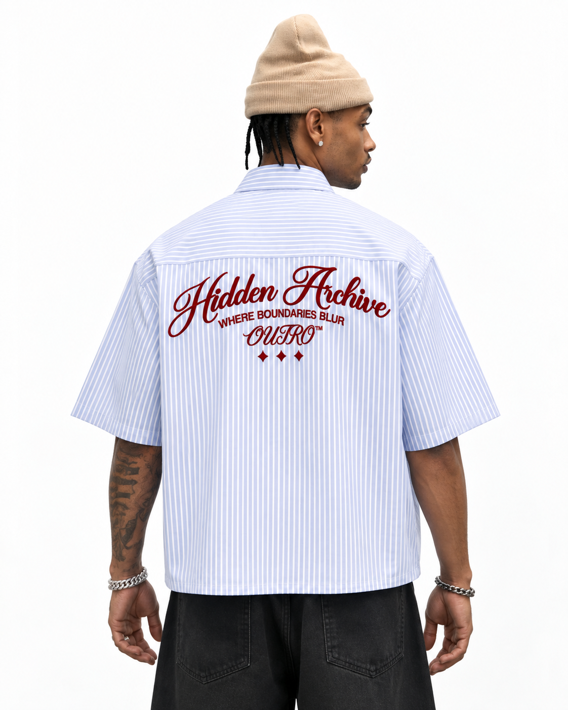 Hidden Archive Blue Striped Boxy Shirt