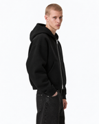 Black Dual Zip Boxy Hoodie