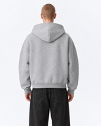 Grey Dual Zip Boxy Hoodie