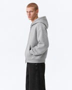 Grey Dual Zip Boxy Hoodie