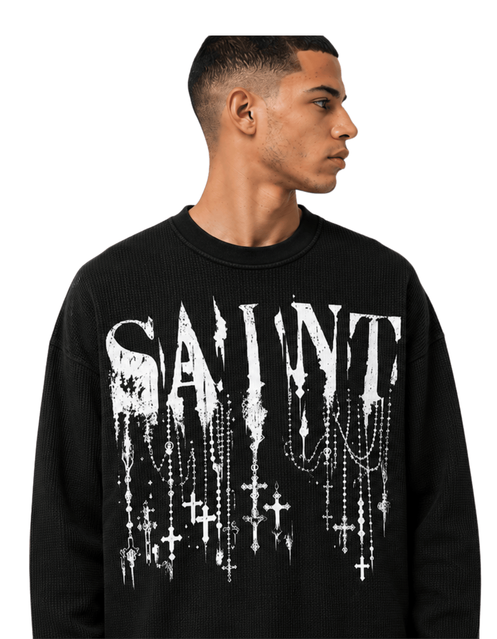 Saint Relic Black Waffle Tee