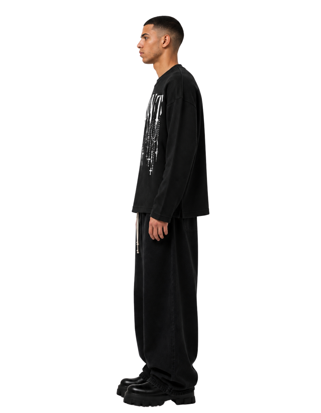 Saint Relic Black Waffle Tee