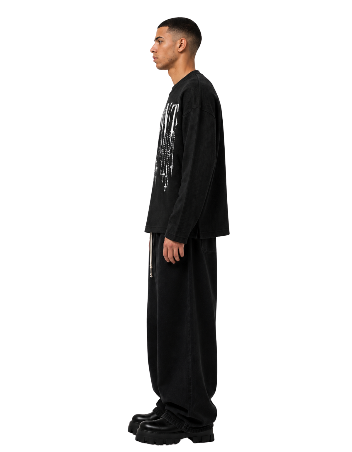 Saint Relic Black Waffle Tee