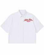 Blue Striped Oxford Boxy Shirt Front Design